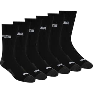 PUMA Men's Crew Socks 6-Pack: $8.37
