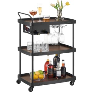 Songmics Home 3-Tier Bar Cart with Wine Rack: $49.99