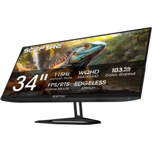 Sceptre E345W Series 34" Ultrawide 1440p HDR 115Hz LED FreeSync Monitor: $189.97