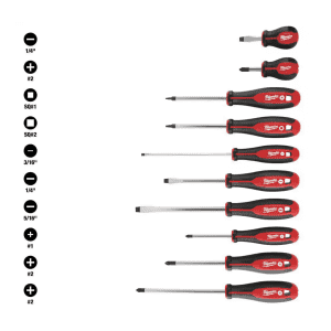 Milwaukee 10-Piece Combination Screwdriver Set: $25