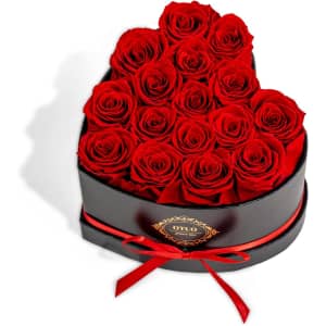 16 Preserved Roses in Heart-Shaped Box: $30
