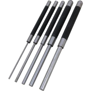 Performance Tool 5-Piece 8" Long Carbon Steel Pin Punch Set: $18
