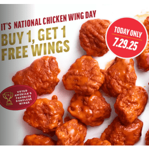 Applebee's National Chicken Wing Day Deal: Buy one get one free Applebee's National Chicken Wing Day Deal: Buy one get one free