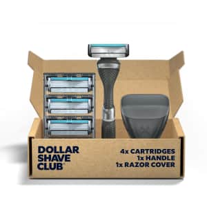 Dollar Shave Club Razor w/ 4 Refills and Cover: $10 via Sub & Save