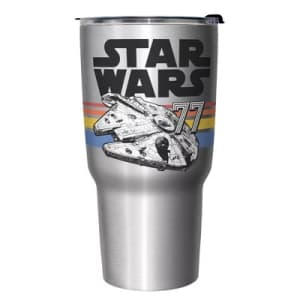 Star Wars Retro Millennium Falcon Logo Stainless Steel Tumbler w/Lid: $19