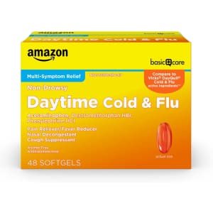 Amazon Basic Care Daytime Cold and Flu Relief Liquid Caps 48-Count: $8.65 via Sub. & Save Amazon Basic Care Daytime Cold and Flu Relief Liquid Caps 48-Count: $8.65 via Sub. & Save