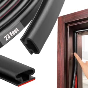 23-Foot Black Rubber Weather Stripping: $7.92