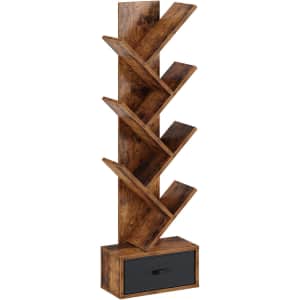 Rolanstar 7-Shelf Tree Bookshelf with Drawer: $24.99