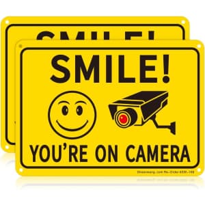 Smile You're on Camera Sign 2-Pack: $5.99 Smile You're on Camera Sign 2-Pack: $5.99