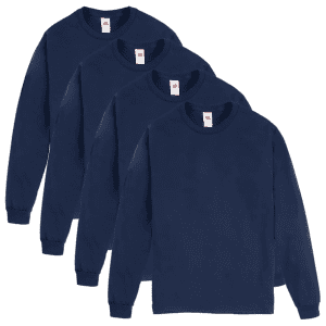 Hanes Men's Essentials Cotton Long Sleeve 4-Pack: $27