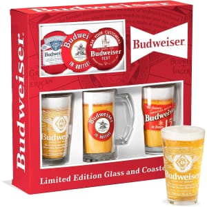 Budweiser Deluxe Glass and Coaster Set: $28.99