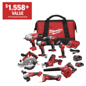 Milwaukee M18 18V 9-Tool Lithium-Ion Cordless Combo Kit: $599