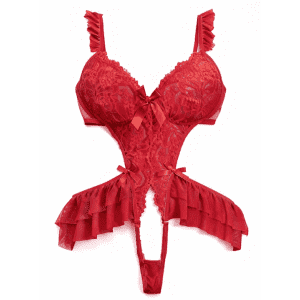 Avidlove Red Lace Bodysuit for Women: $4.99