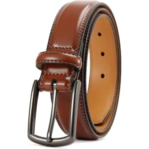 Chaoren Men's Leather Dress Belt: $5.99