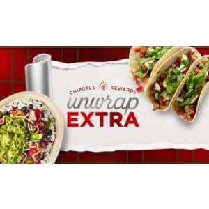Chipotle Unwrap Extra: Buy one get one free offers next 3 Saturdays