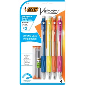 BIC Velocity Medium Point Mechanical Pencils 4-Pack: $6
