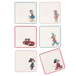 6 Disney x Macy's Mickey Mouse & Friends Embroidered Cocktail Napkins: $8.43