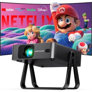 Smart Mini Projector with WiFi 6 & Bluetooth: $69.99
