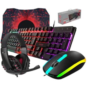 GPERHUAN Wired Gaming Keyboard and Mouse Headset Combo: $30