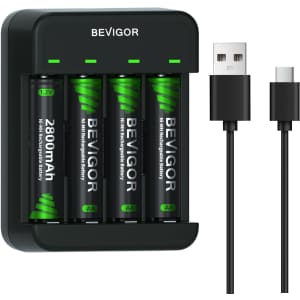 Bevigor 2800mAh Rechargeable AA Batteries with Charger: $8.49 Bevigor 2800mAh Rechargeable AA Batteries with Charger: $8.49
