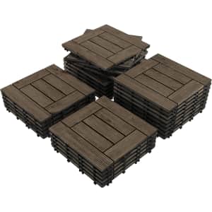 Yaheetech 27-Piece Wooden Interlocking Deck Tiles: $58.39 w/ Prime