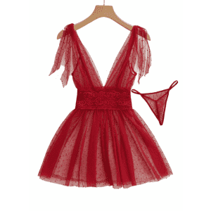 Adome Sheer Lace Babydoll Lingerie Set: $3.99 Adome Sheer Lace Babydoll Lingerie Set: $3.99