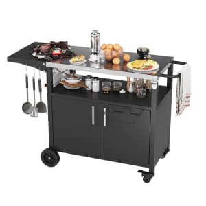 Walsunny Grill Cart with Storage Cabinet: $119