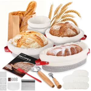 Sourdough Starter Kit 5-Piece Banneton Set: $33.29