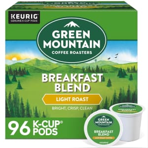 Green Mountain Coffee Roasters Breakfast Blend K-Cup 96ct: $36 via Sub & Save Green Mountain Coffee Roasters Breakfast Blend K-Cup 96ct: $36 via Sub & Save