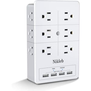Nikleb 4-USB Port 12-Outlet Surge Protector: $11