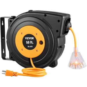 Vevor 50-Ft. Retractable Extension Cord Reel: $57
