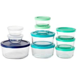 Anchor Hocking 20-Piece Glass Food Storage Set with SnugFit Lids: $23