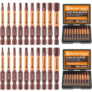 Amartisan 20-Piece SAE/Metric Hex Bit Set: $8.99