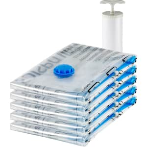 Amazon Basics Large Vacuum Compression Storage Bags 5-Packwith Hand Pump: $10
