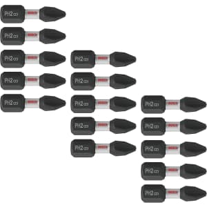 Bosch 1" Driven Phillips #2 Impact Tough Screwdriving Insert Bits 15-Pack: $7