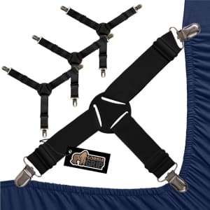 Gorilla Grip Bed Sheet Straps 4-Pack: $10