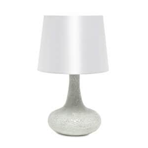 Simple Designs Glass Table Lamp with Faux Silk Shade: $26 Simple Designs Glass Table Lamp with Faux Silk Shade: $26