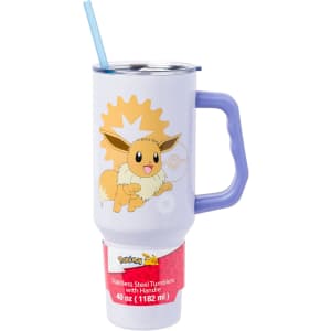 Silver Buffalo Pokemon Eevee 40-oz. Stainless Steel Tumbler w/ Handle: $14.95