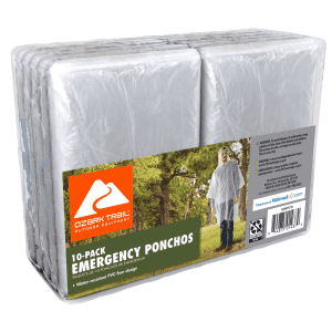 Ozark Trail Emergency Poncho 10-Pack: $11