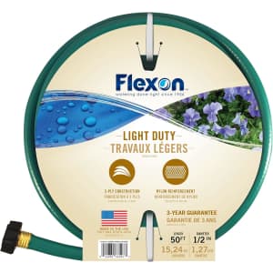 Flexon 1/2" x 50ft Reinforced Garden Hose: $12