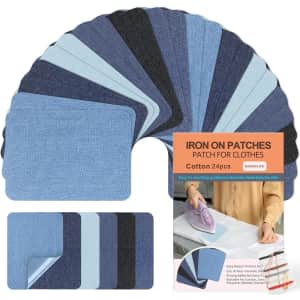 24-Piece Iron-On Denim Patch Kit: $2.99