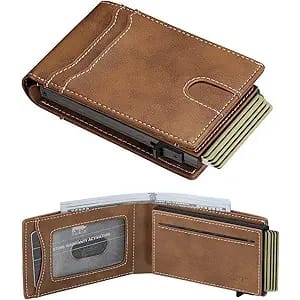 Men's RFID-Blocking Slim Minimalist Leather Wallet: $9.49 Men's RFID-Blocking Slim Minimalist Leather Wallet: $9.49