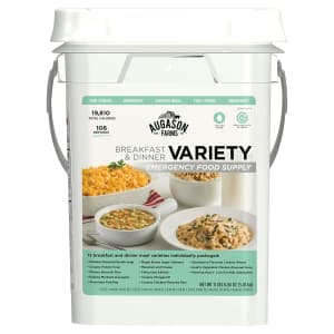 Augason Breakfast and Dinner Variety Emergency Food Supply 4-Gal. Pail: $46