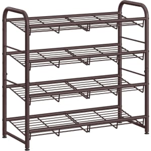 Songmics 4-Tier Stackable Shoe Rack: $29