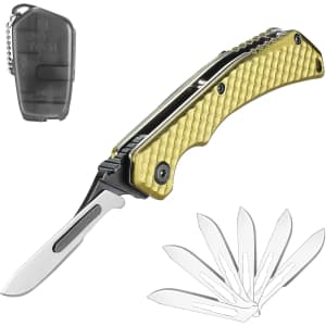 Swiss+Tech Folding Pocket Knife w/ 5 Replaceable Blades: $8