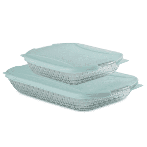 Anchor Hocking Basketweave Embossed 4-Piece Bakeware Bundle: $16