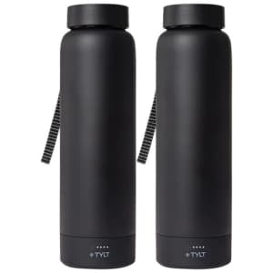 TYLT 24-oz. Power Bottle 2.0 w/ Wireless Charging Power Bank 2-Pack: $20