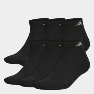 adidas Men's Athletic Cushioned Quarter Socks 6-Pair Pack: $8