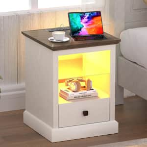 Rresyet LED Nightstand w/ Charging Station: $39.98 Rresyet LED Nightstand w/ Charging Station: $39.98