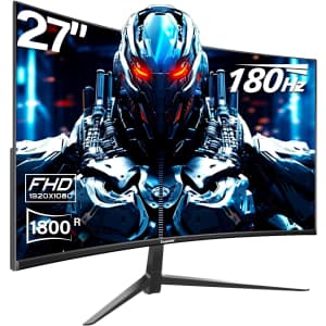 Gawfolk 27" 1080p Curved HDR 180Hz FreeSync Monitor: $86